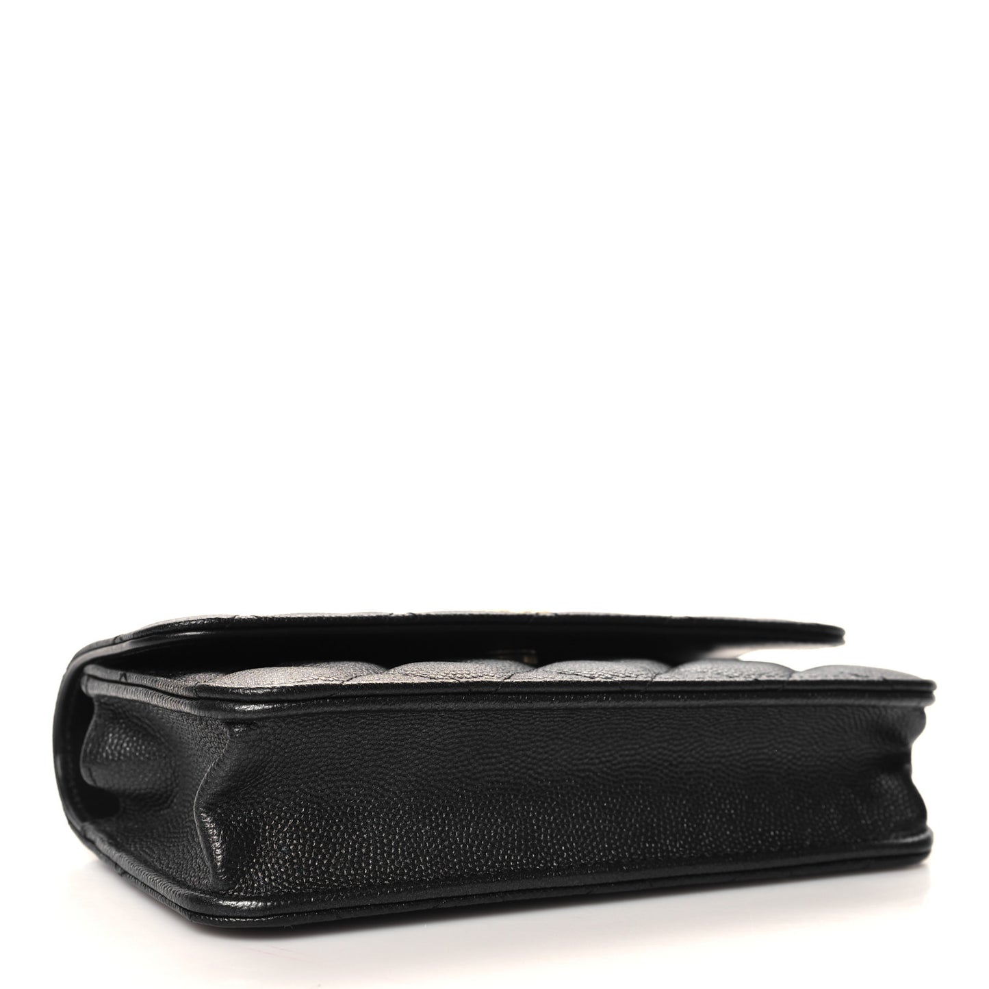 Caviar Quilted Dynasty Flap Phone Holder With Chain Black
