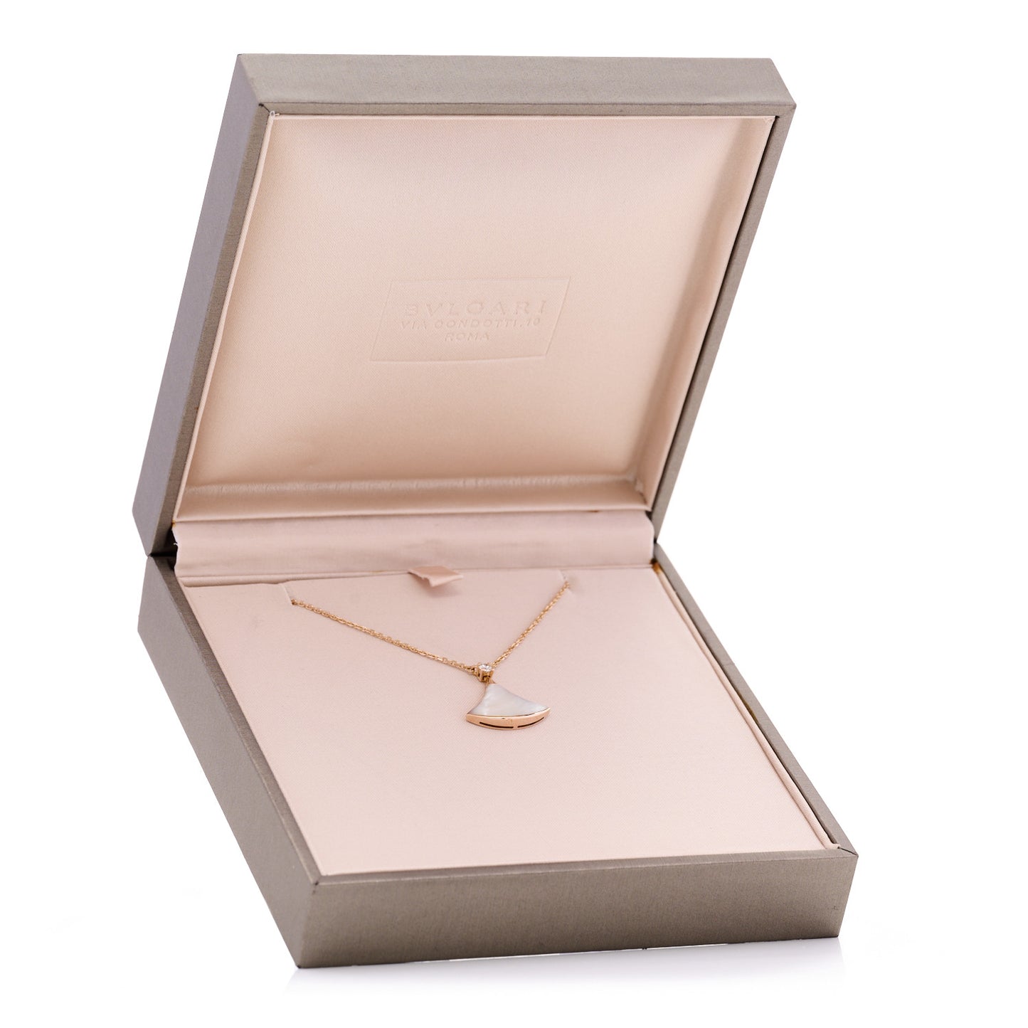 18K Rose Gold Diamond Mother of Pearl Divas' Dream Pendant Necklace