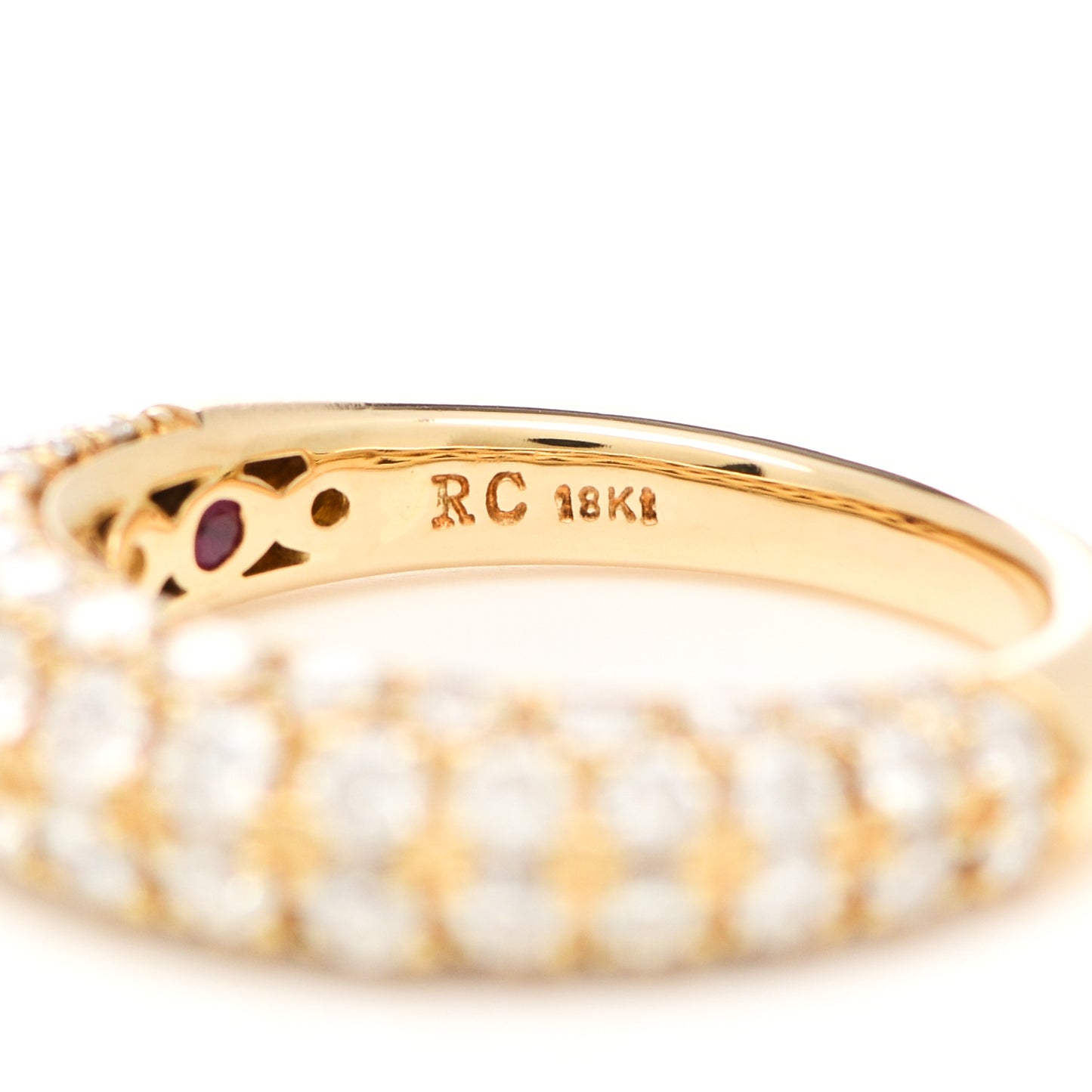 18K Yellow Gold Diamond 5mm Tapered Band Ring 53 6.25