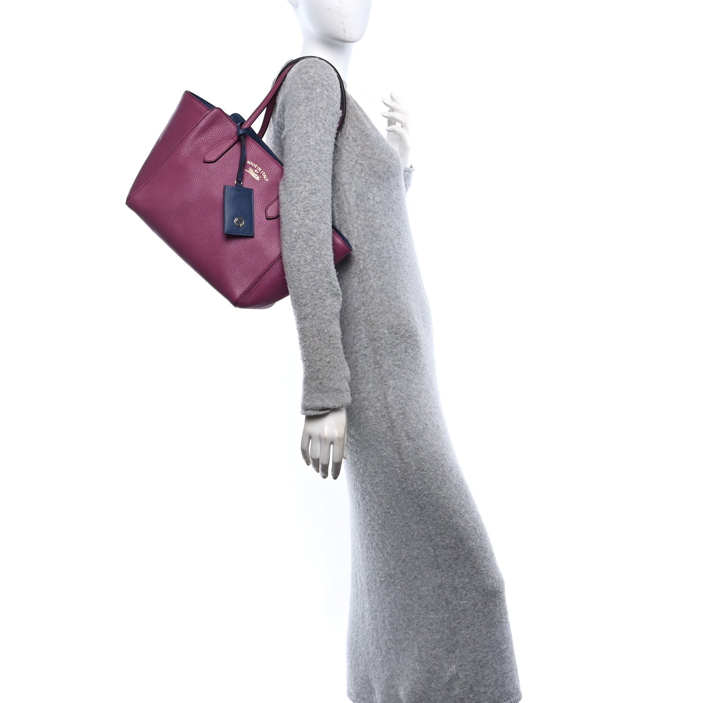 Dollar Calfskin Small Swing Tote Peonia Flower Washed Blue