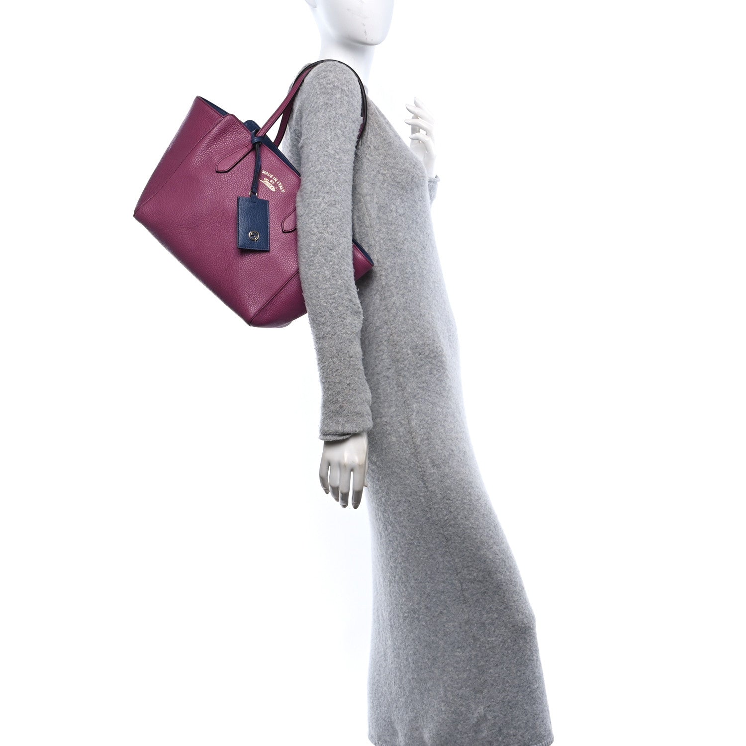 Gucci Dollar Calfskin Small Swing Tote Peonia Flower Washed Blue 2 of 10