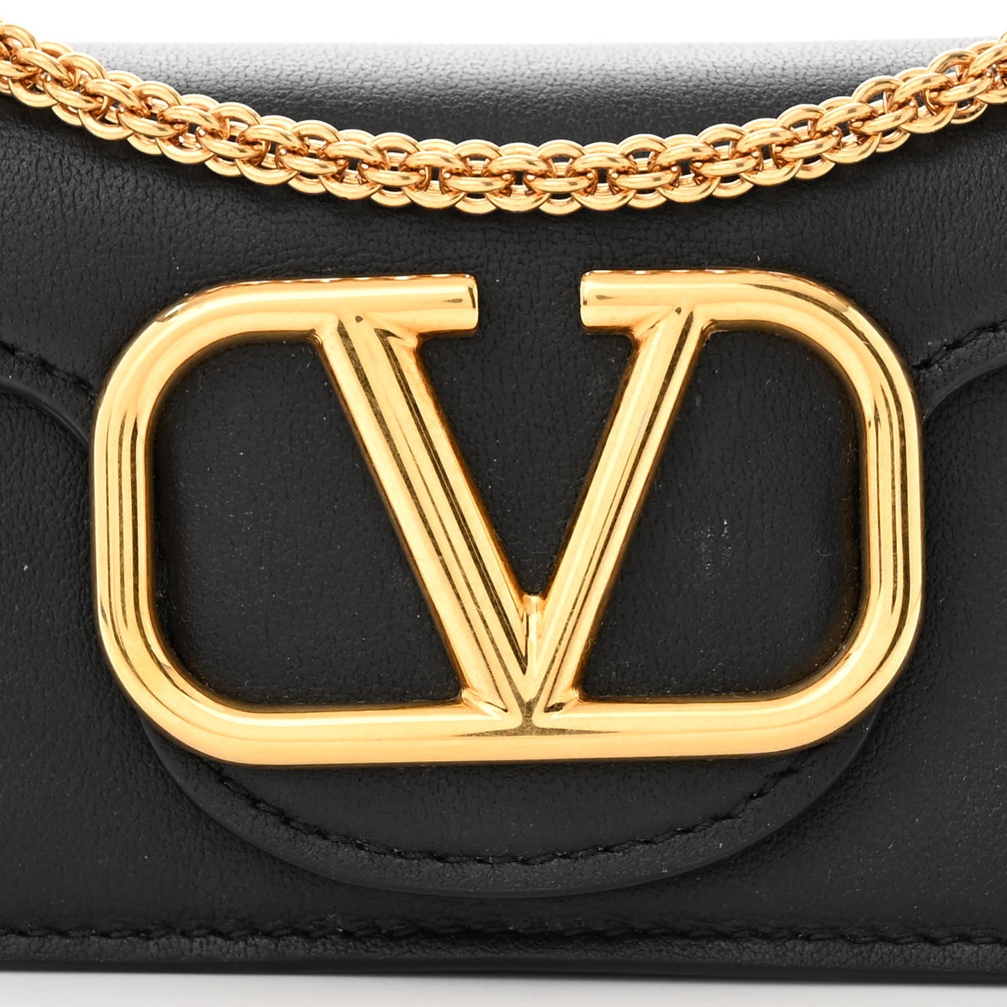 Calfskin Vlogo Micro Loco Shoulder Bag Black