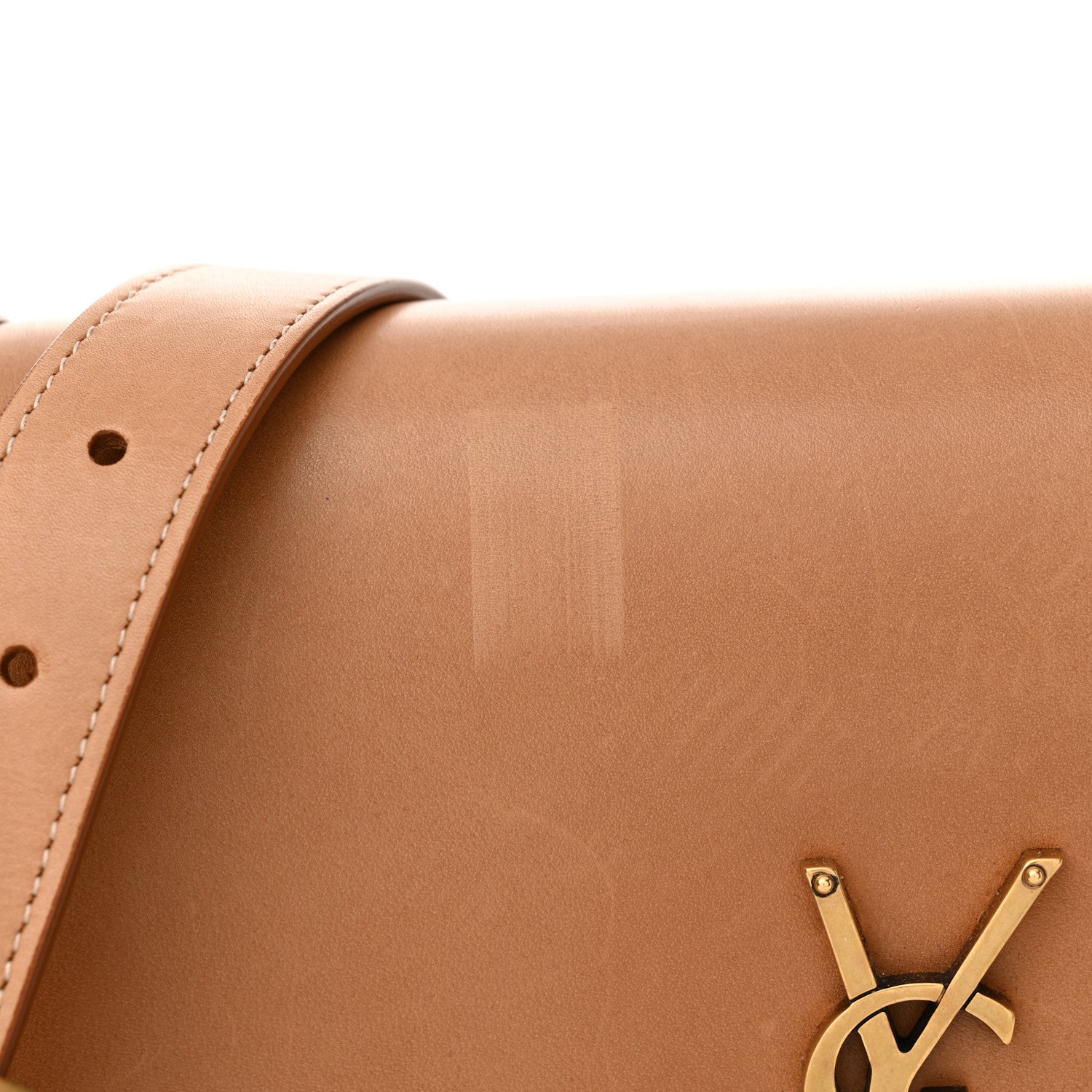 Saint Laurent Box Calfskin Monogram Medium Solferino Satchel Natural Tan 13 of 15