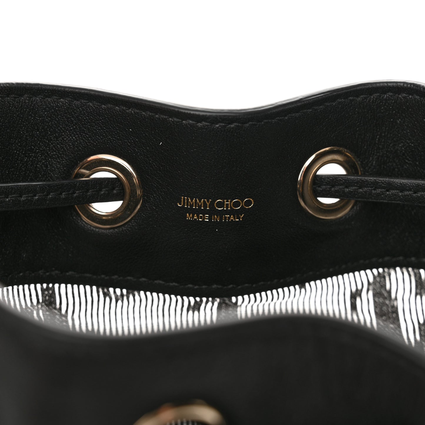 Calfskin Mesh JC Logo Juno Bucket Bag Black
