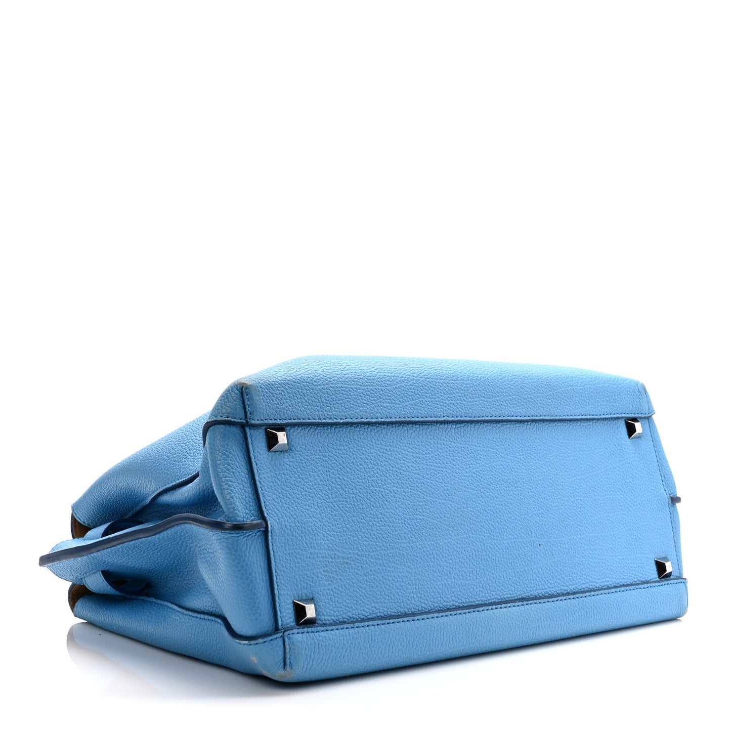 Grained Calfskin Mini Milla Tote Tile Blue