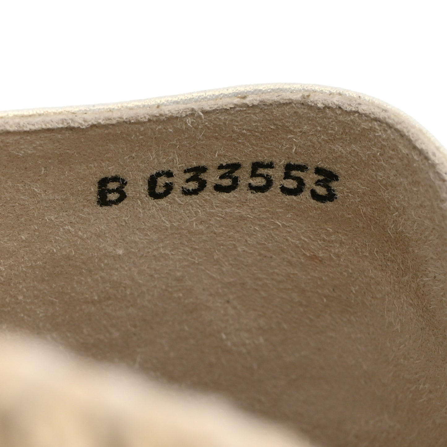 Iridescent Goatskin CC Espadrille Mules 40 Ivory Black