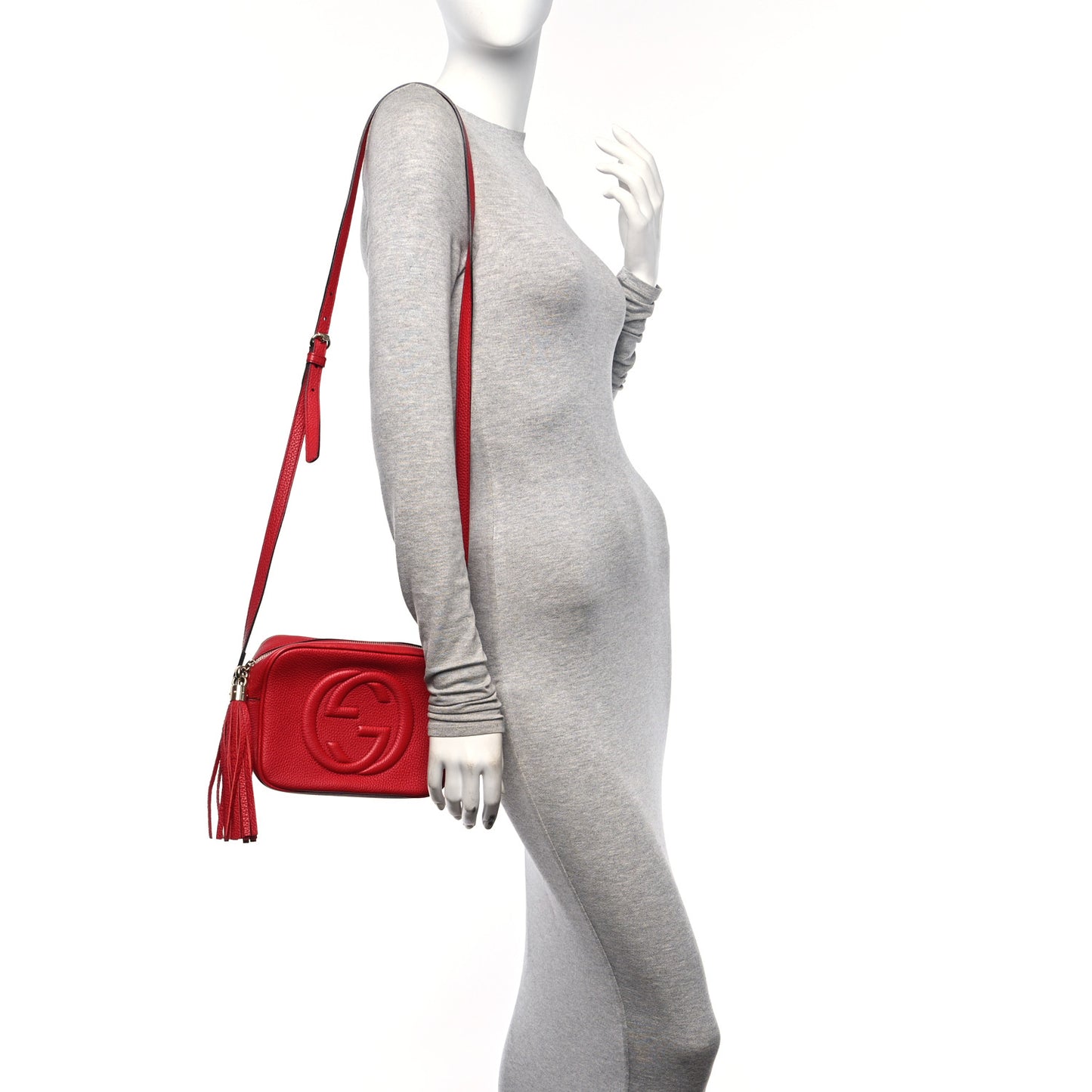 Pebbled Calfskin Small Soho Disco Bag Tabasco Red