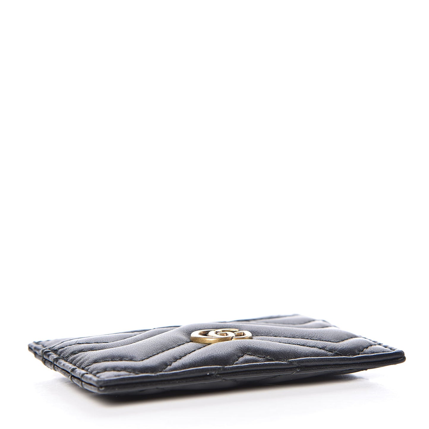 Calfskin Matelasse GG Marmont Card Holder Black