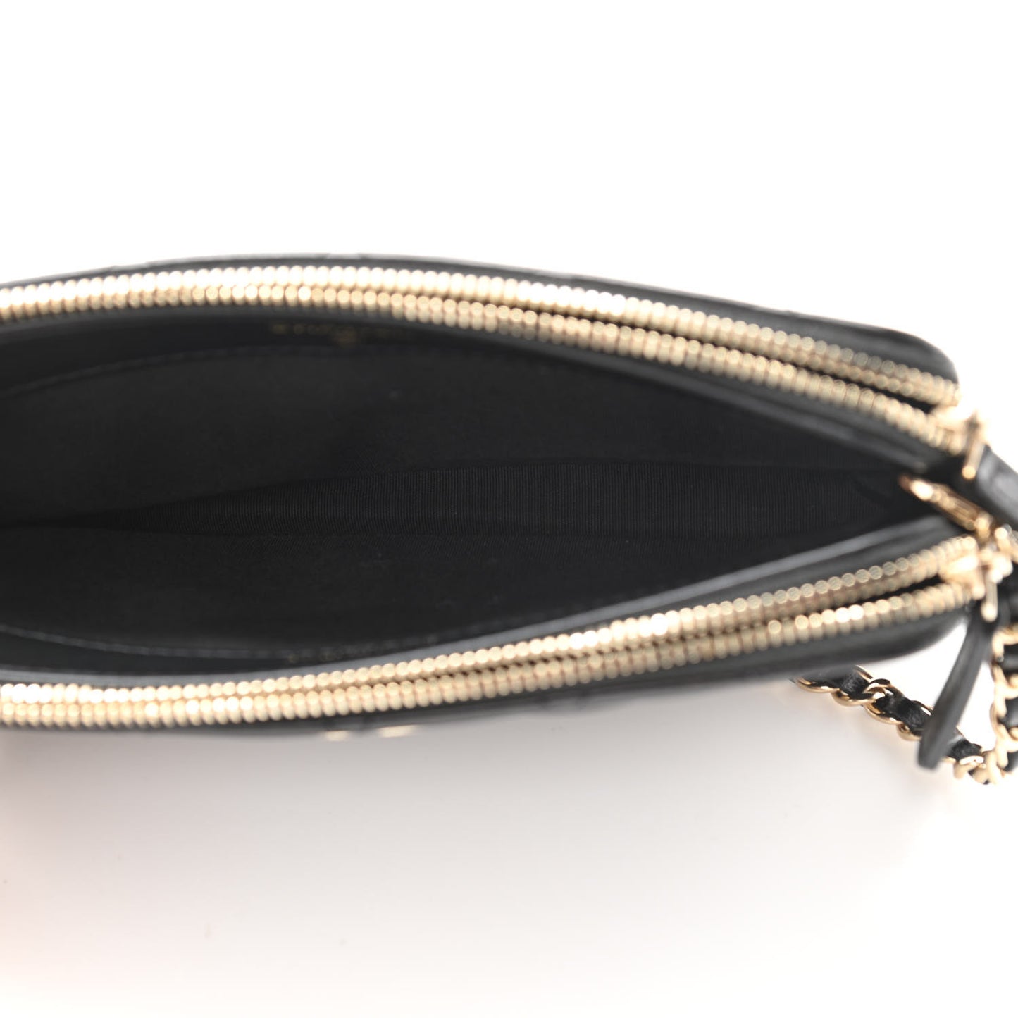 Calfskin Quilted Pearl Small Clutch With Chain Black