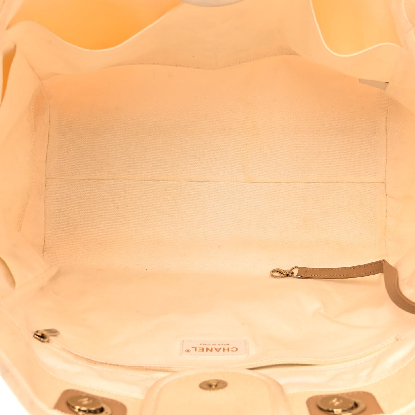 Canvas Pearl Large Deauville Tote Ecru Beige