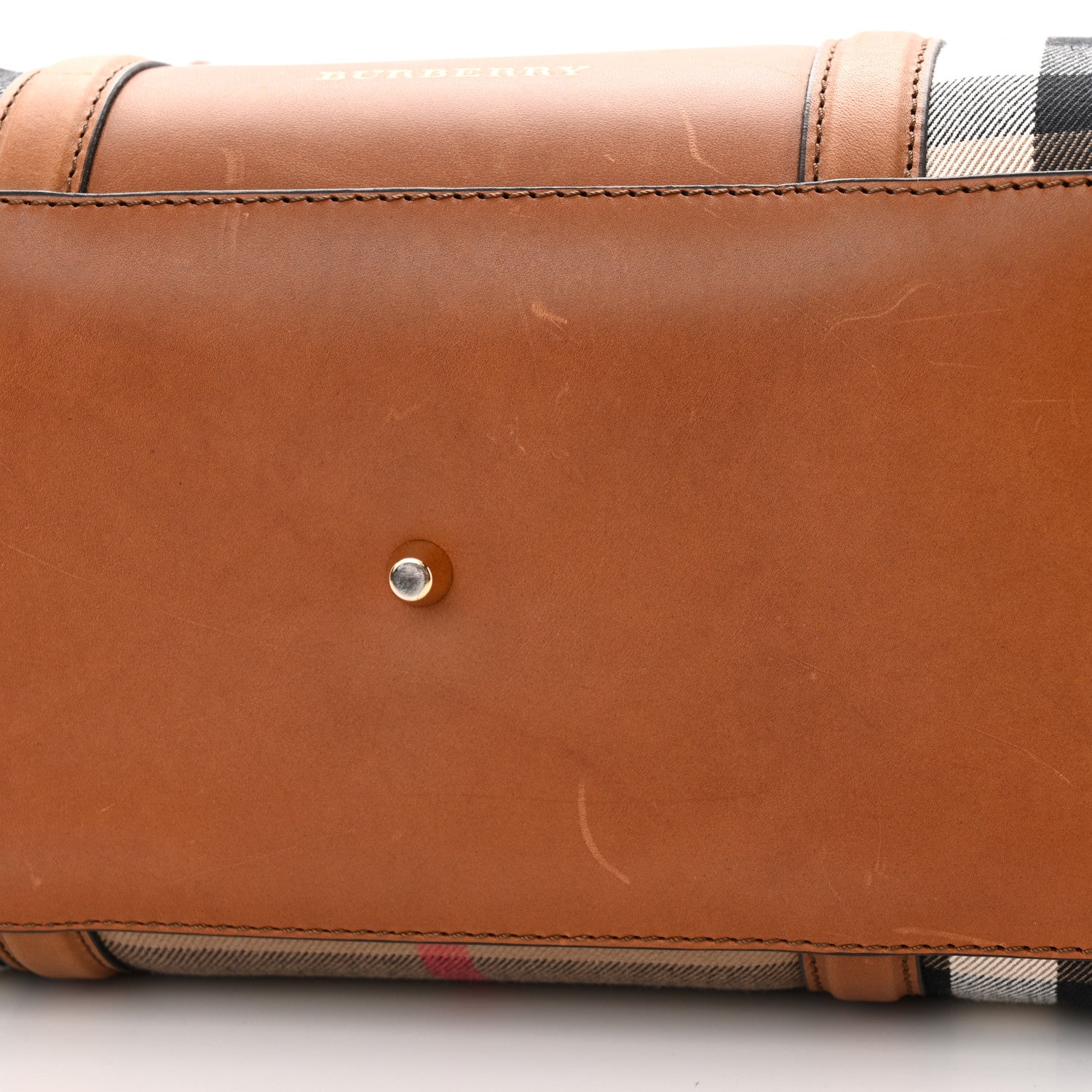 Burberry House Check Medium Alchester Bowling Bag Tan 20 of 20