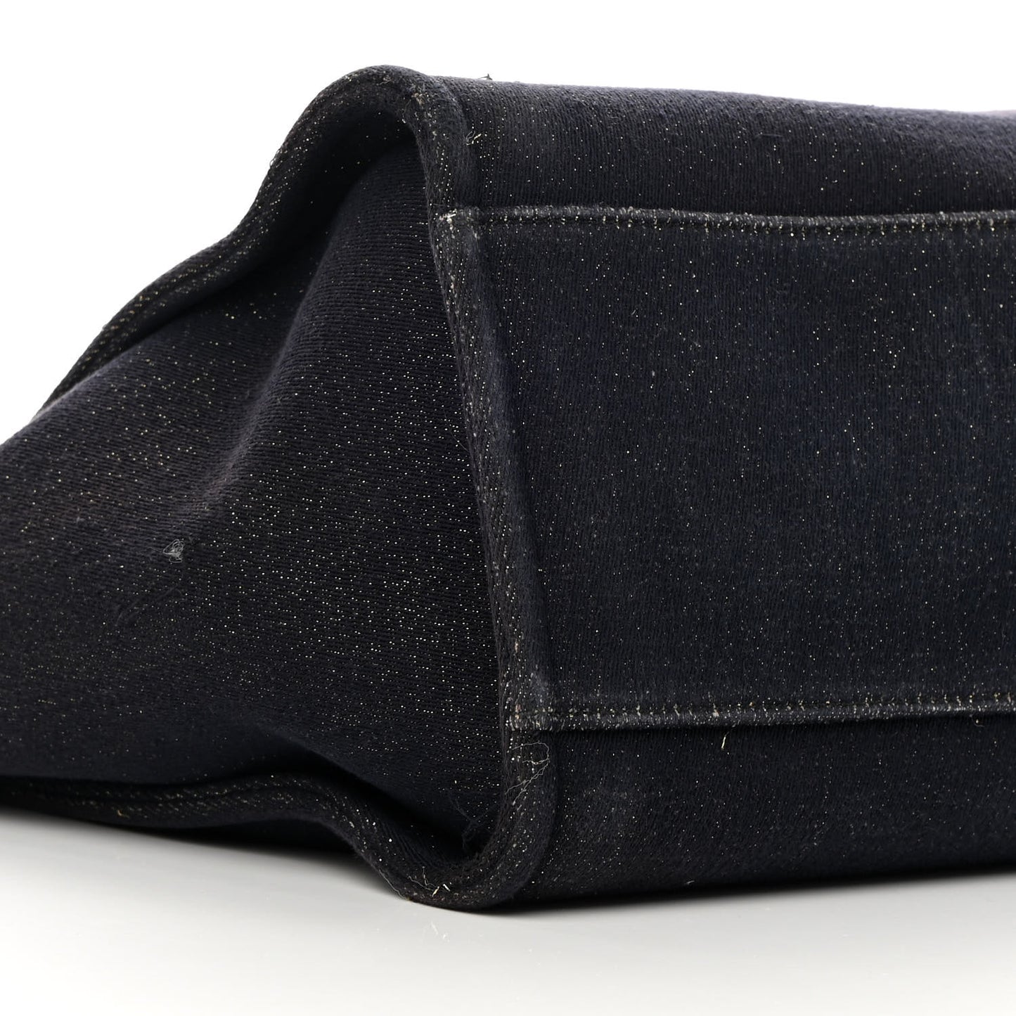 Lurex Canvas Medium Deauville Tote Navy Blue Gold