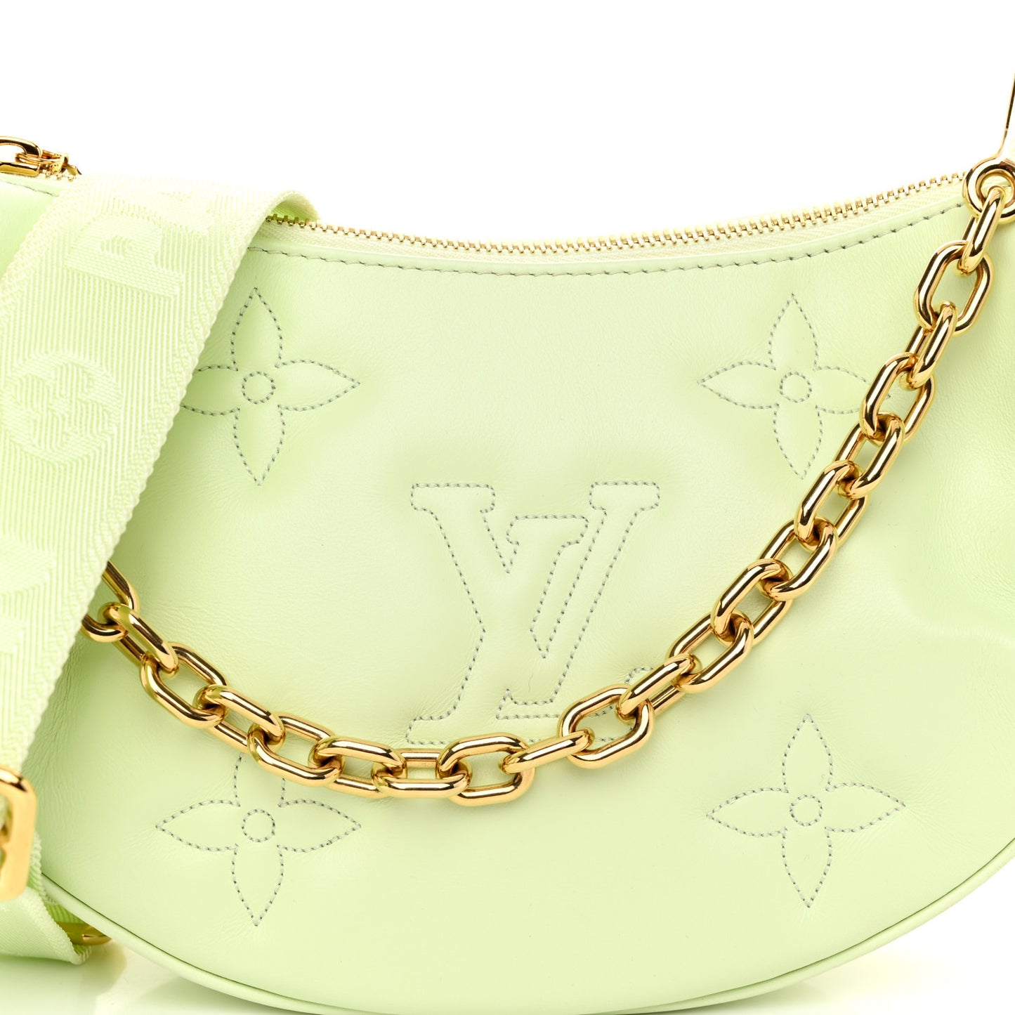 Calfskin Bubblegram Over The Moon Light Green