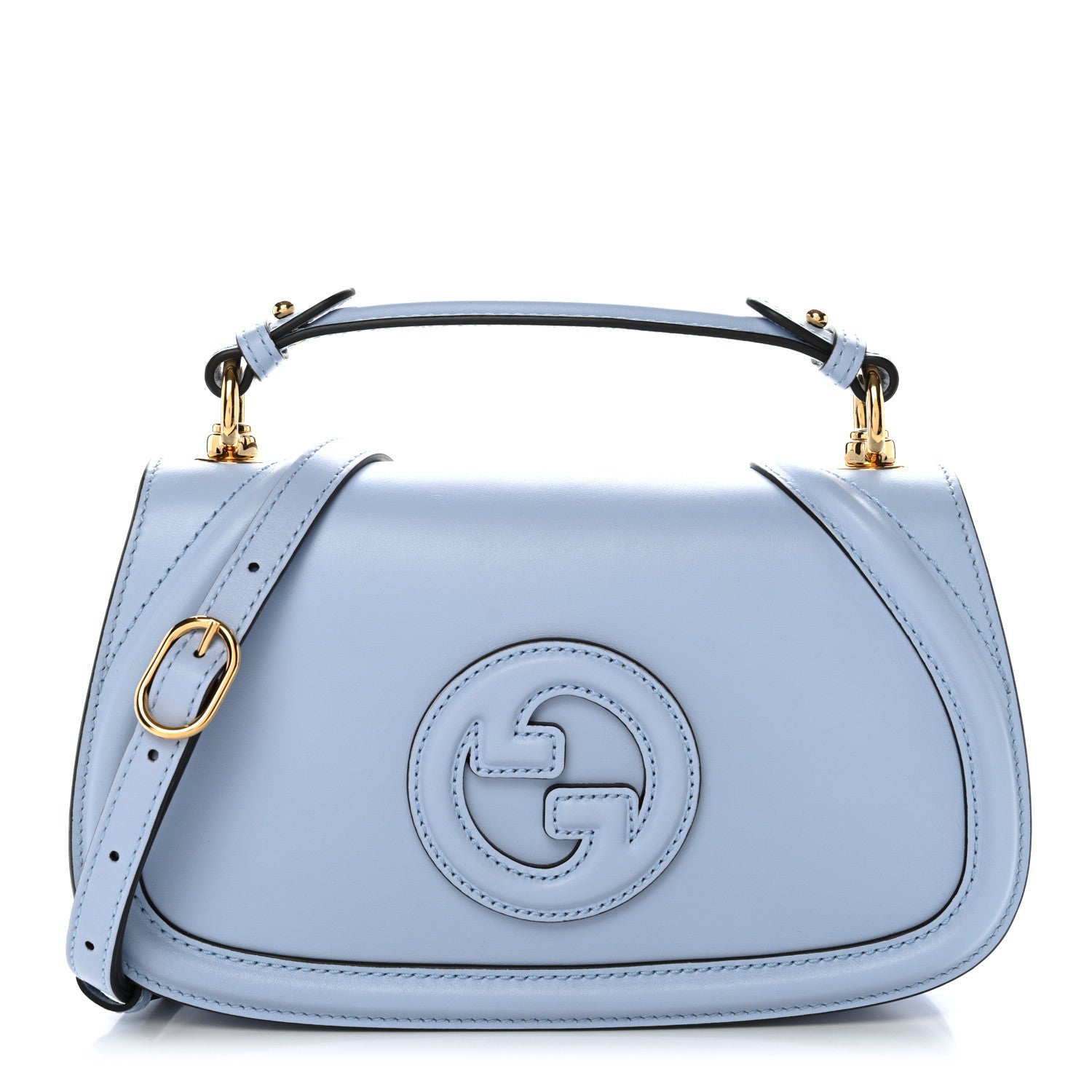 Gucci Roxy Calfskin Medium Blondie Top Handle Bag Cloudy Blue