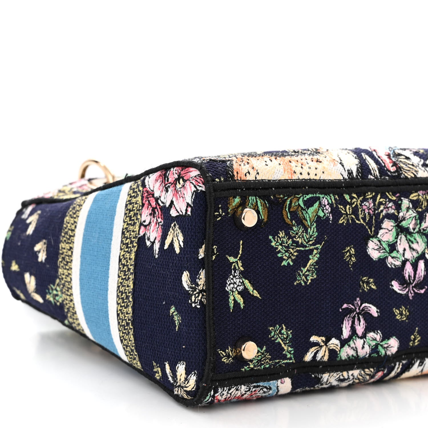 Christian Dior Canvas D-Constellation Embroidered Medium Lady D-Lite Bleu Multicolor 8 of 9