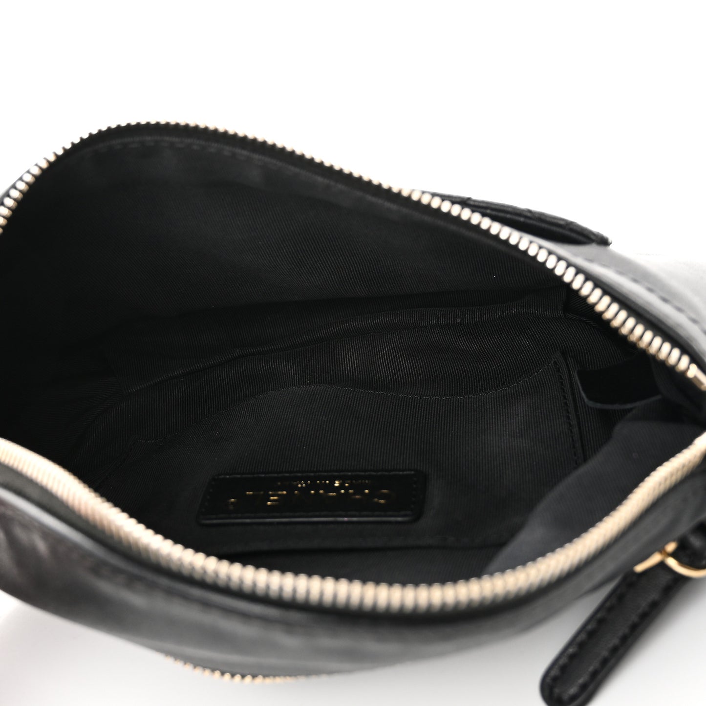 Lambskin Quilted Waist Bag Fanny Pack Black