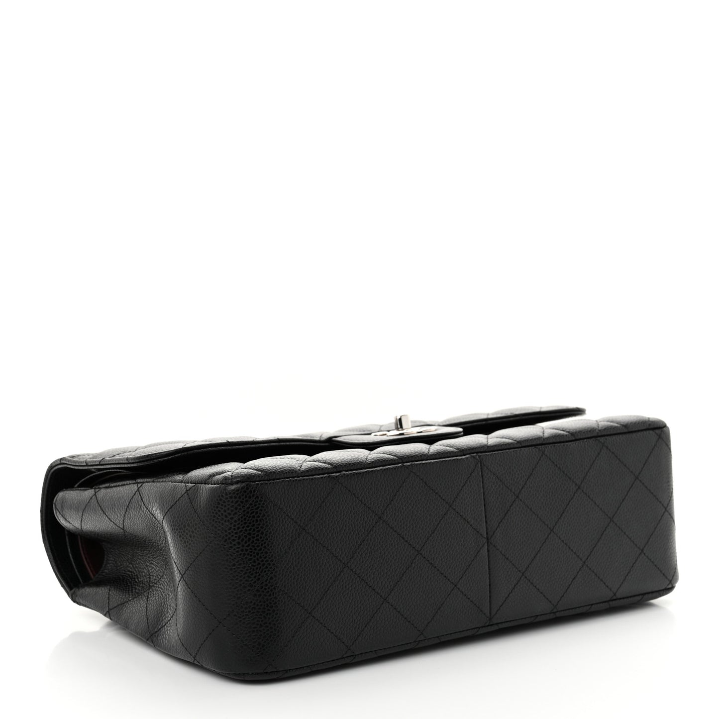 Caviar Quilted Jumbo Double Flap Black