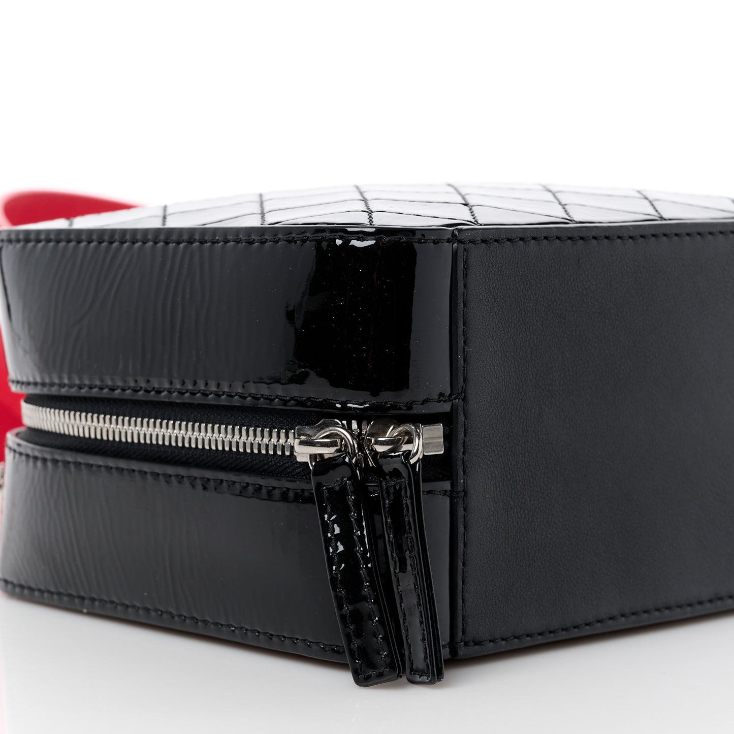 Patent Quilted Travel Kit Vanity Case Black