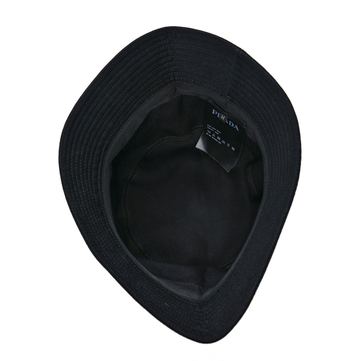 Prada Drill Nylon Metal Triangle Logo Mens Bucket Hat M Black 6 of 11