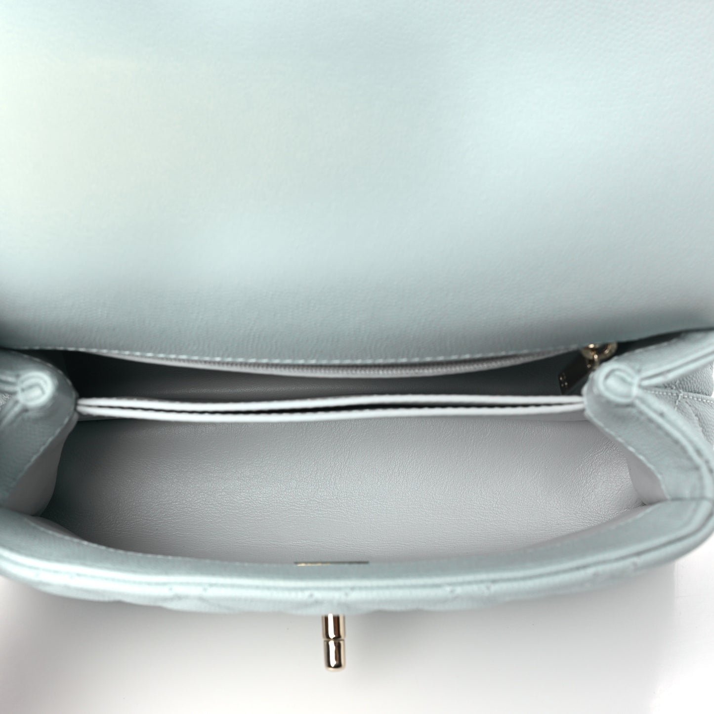 Caviar Quilted Mini Coco Handle Flap Light Blue