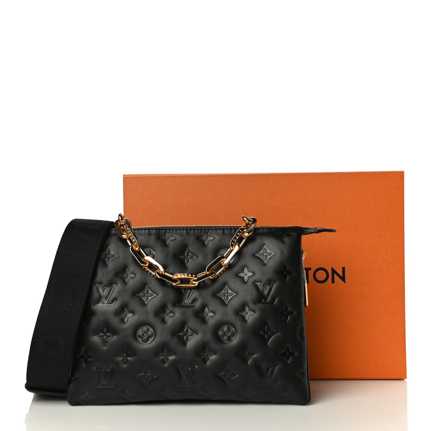 Louis Vuitton Lambskin Embossed Monogram Coussin PM Black 12 of 12