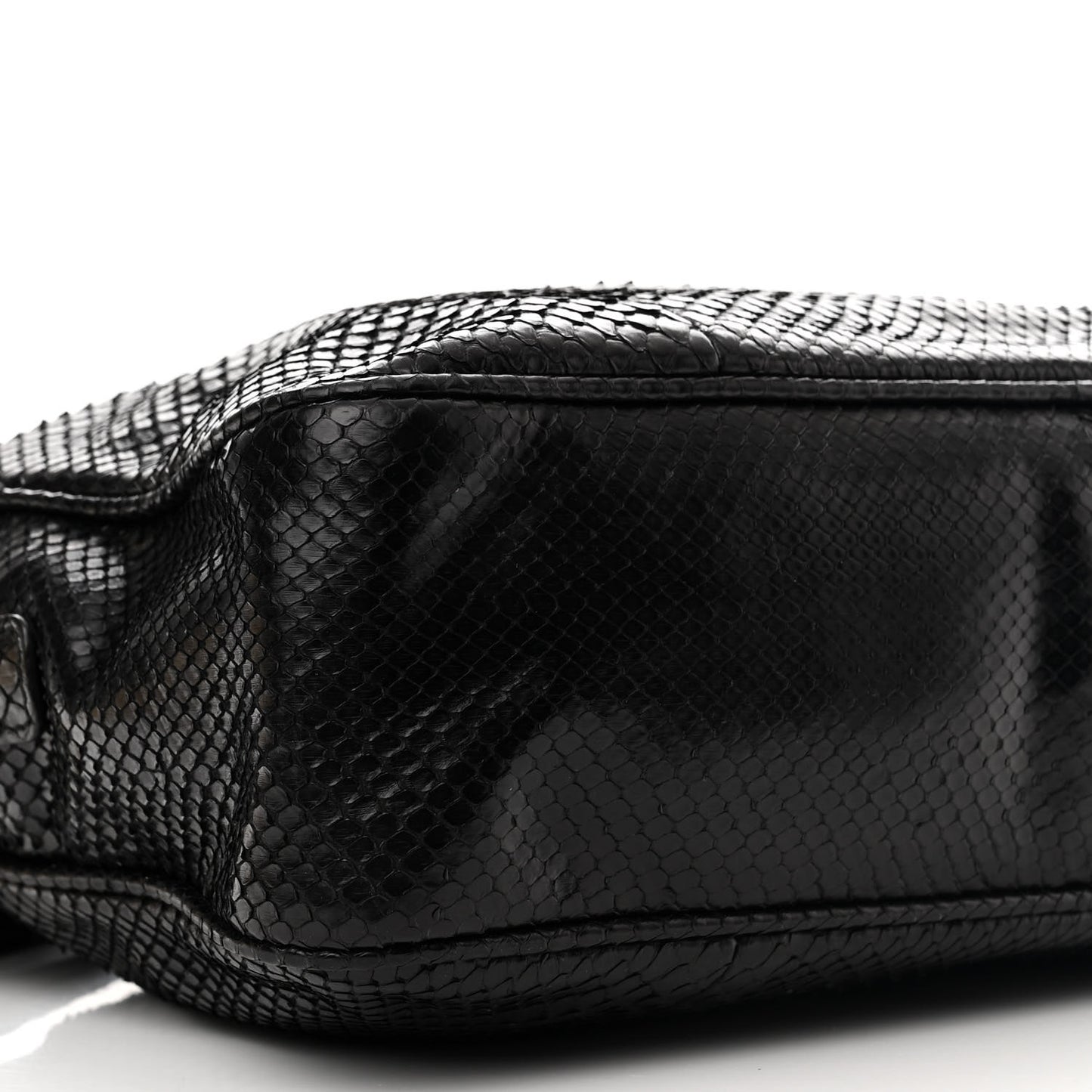 Snakeskin Small Soho Bowler Black