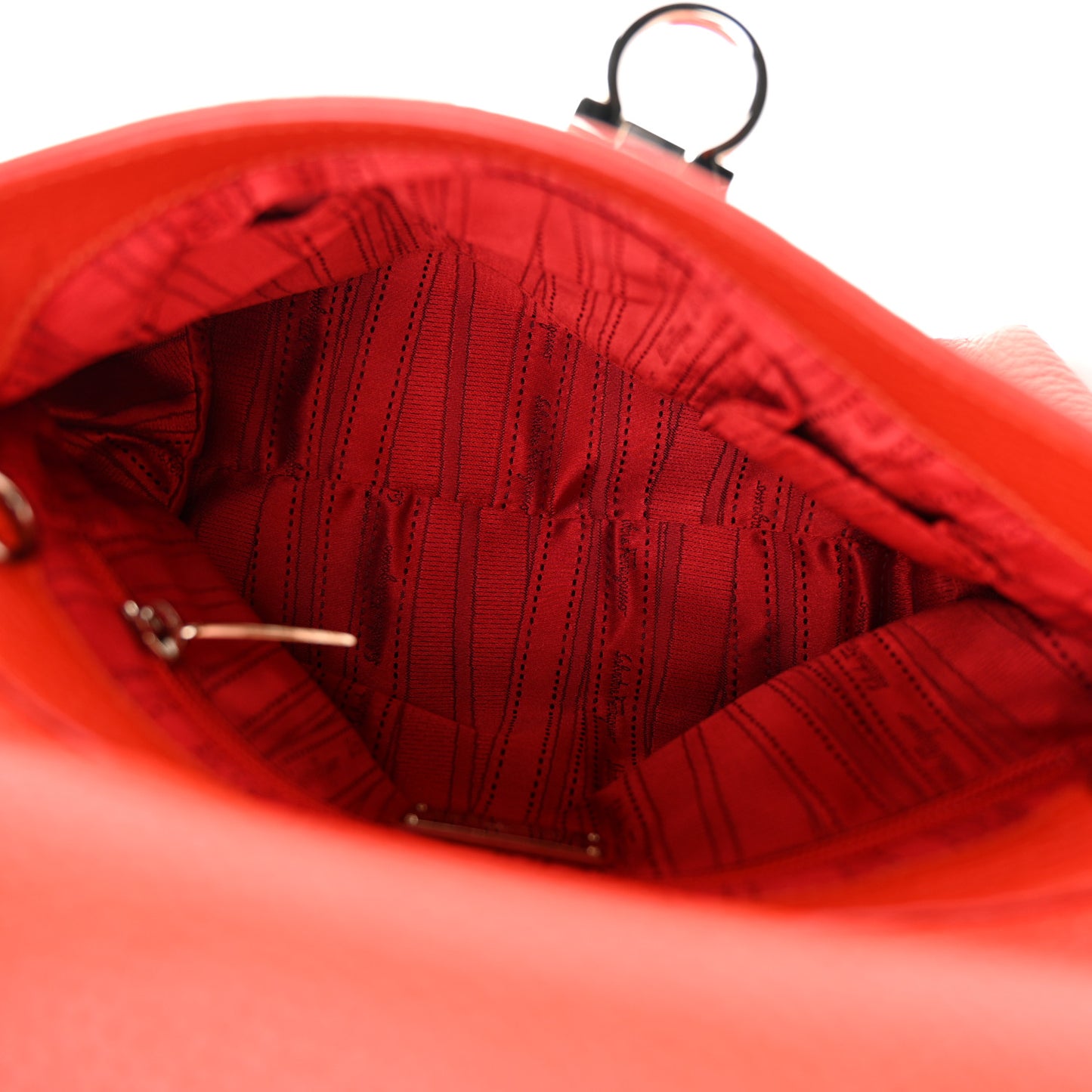 Grained Calfskin Sofia Satchel Red