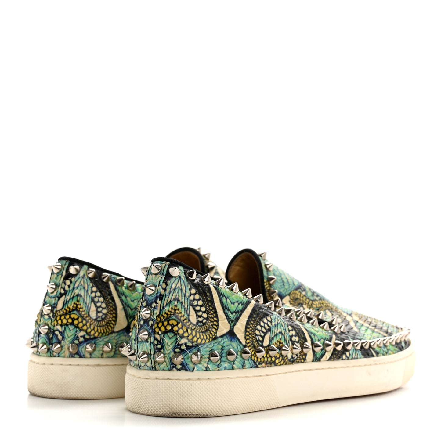 Snakeskin Spikes Pik Boat Flats 38 Multicolor