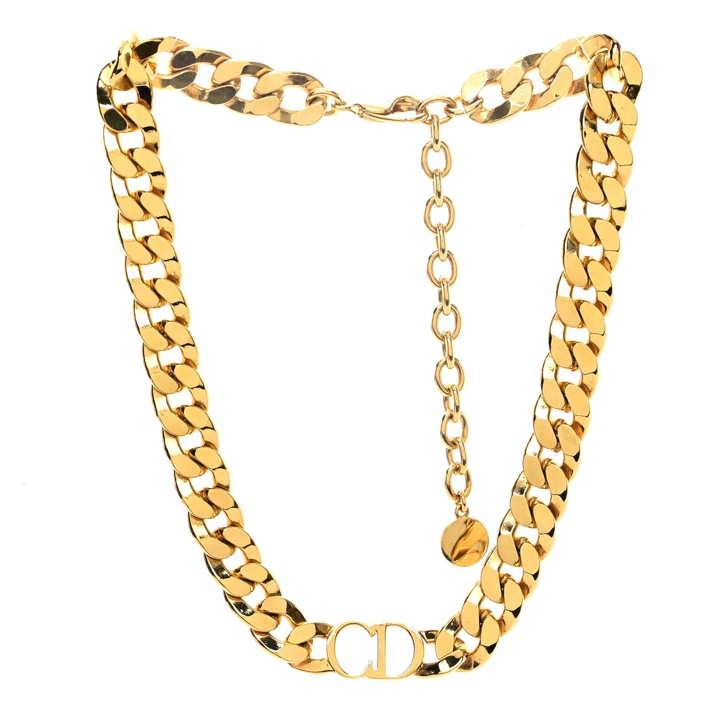 Metal CD Choker Necklace Gold