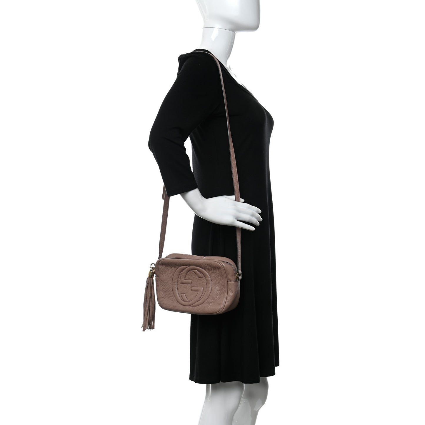 Pebbled Calfskin Small Soho Disco Bag Camelia