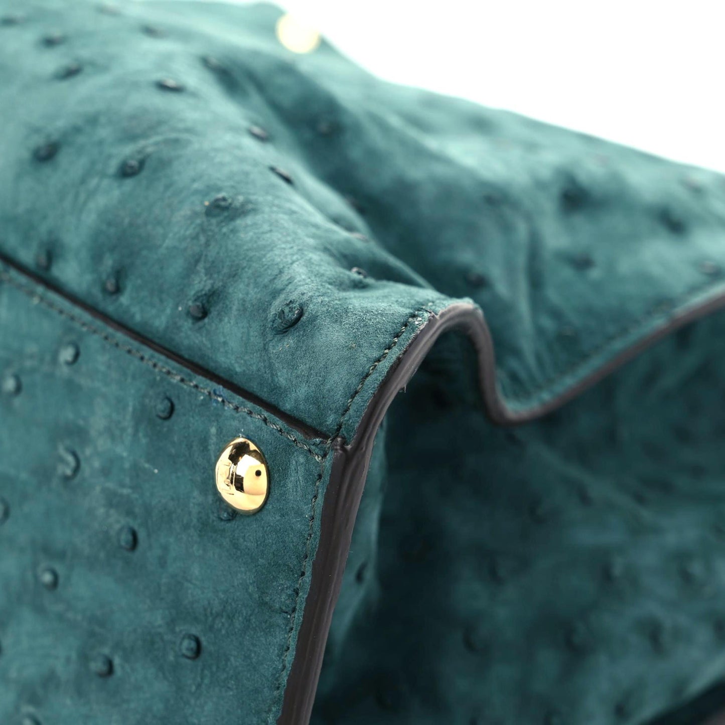 Ostrich Shiny Nappa Large Peekaboo X-Lite Green