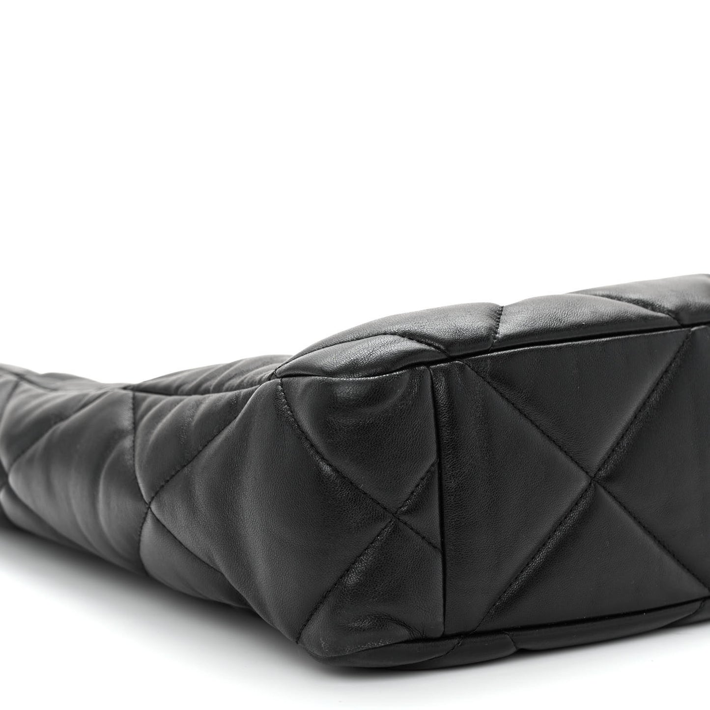 Lambskin Quilted Chanel 19 Shopping Bag Black