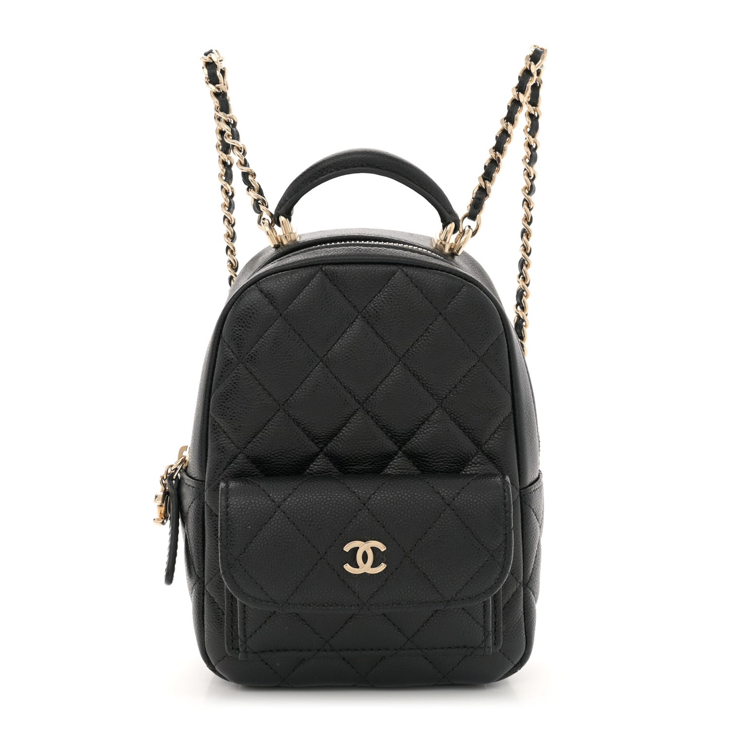 Caviar Quilted CC Mini Classic Backpack Black