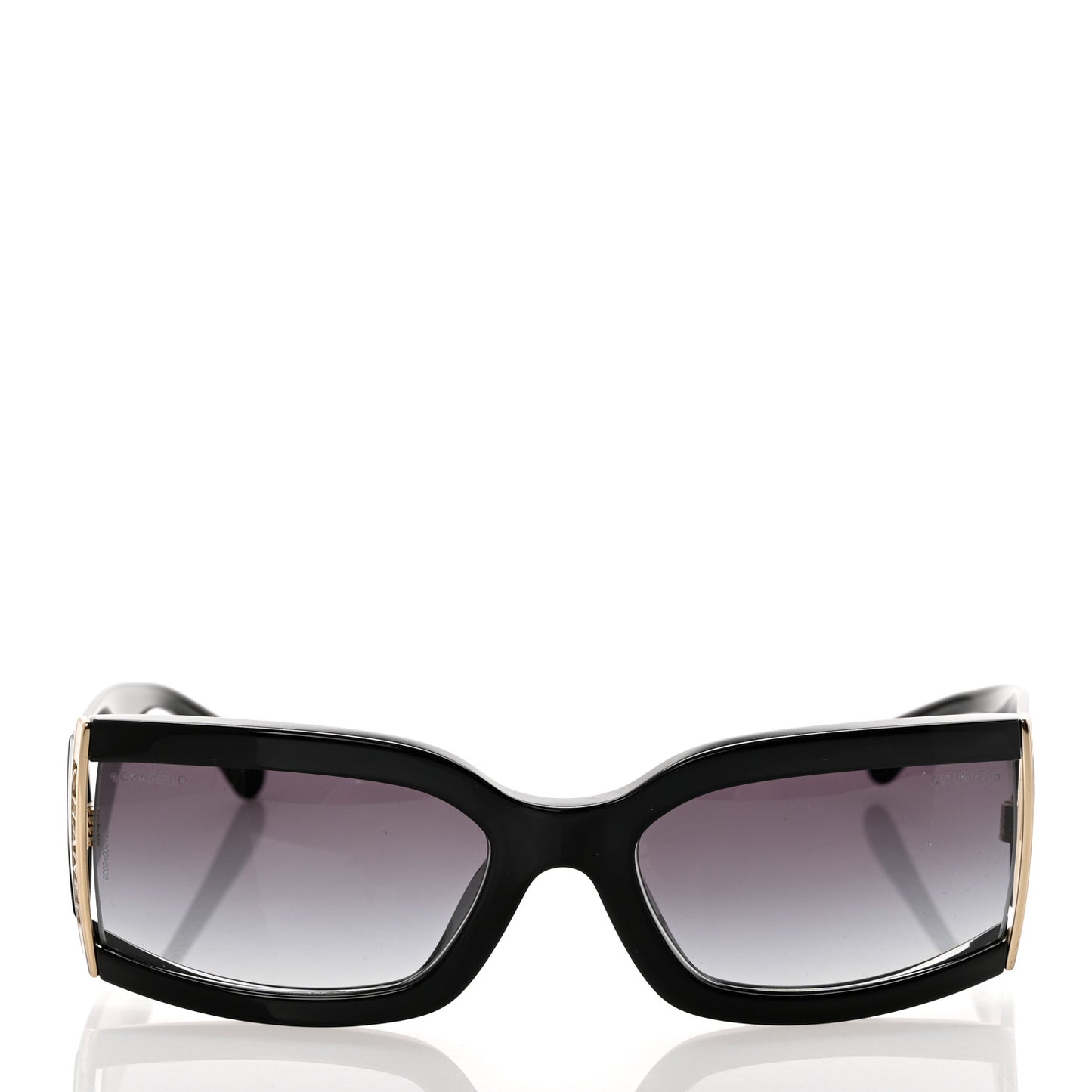 Acetate Rectangle Logo Sunglasses 571546A Black