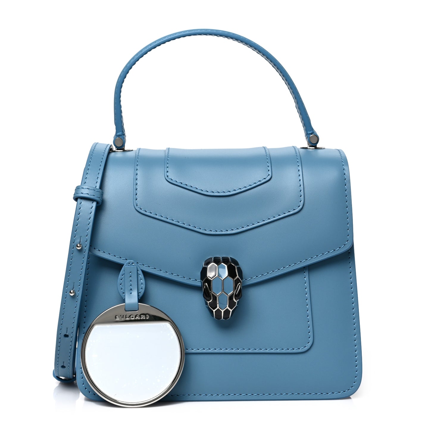 Calfskin Serpenti Forever Top Handle Blue