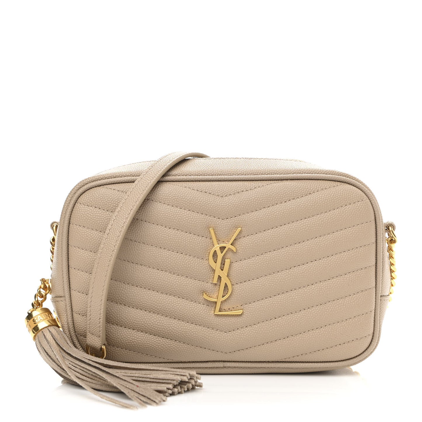 Grain De Poudre Matelasse Monogram Mini Lou Camera Bag Dark Beige