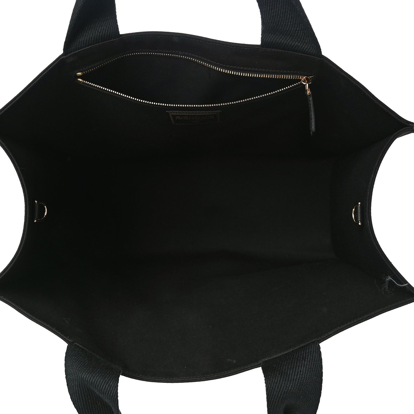 X VERSACE Canvas Fendace Logo Large Shopping Tote Black