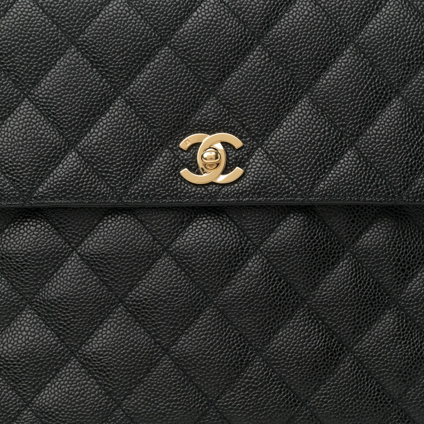 Caviar Quilted Jumbo Kelly Flap Black