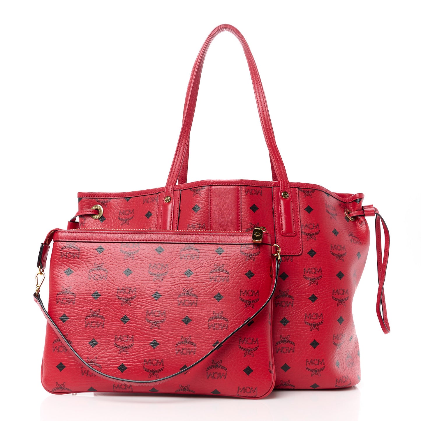 Visetos Medium Liz Reversible Shopper Tote Ruby Red