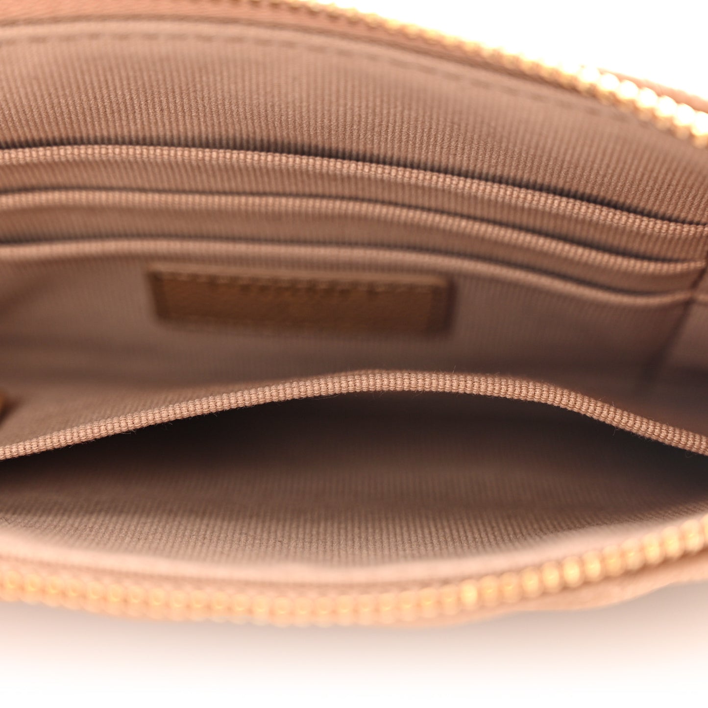 Caviar Quilted Cosmetic Case Dark Beige