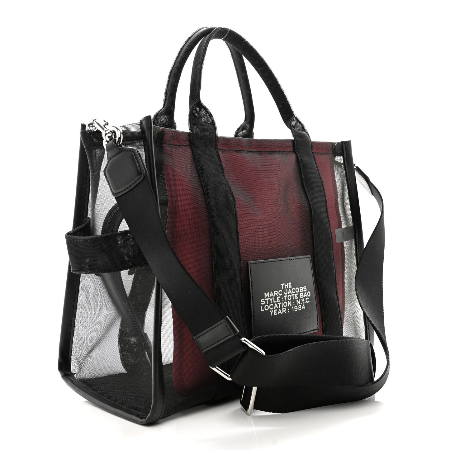 Nylon The Mesh Medium Tote Bag Black Pink