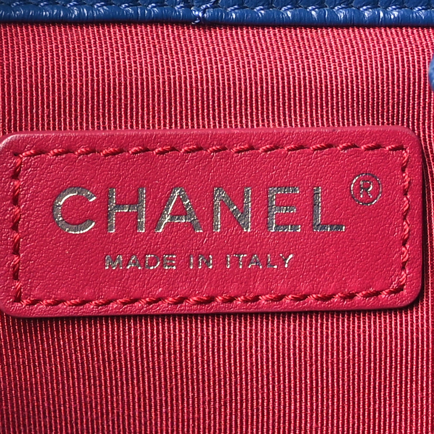 Aged Calfskin Quilted Gabrielle Backpack Blue