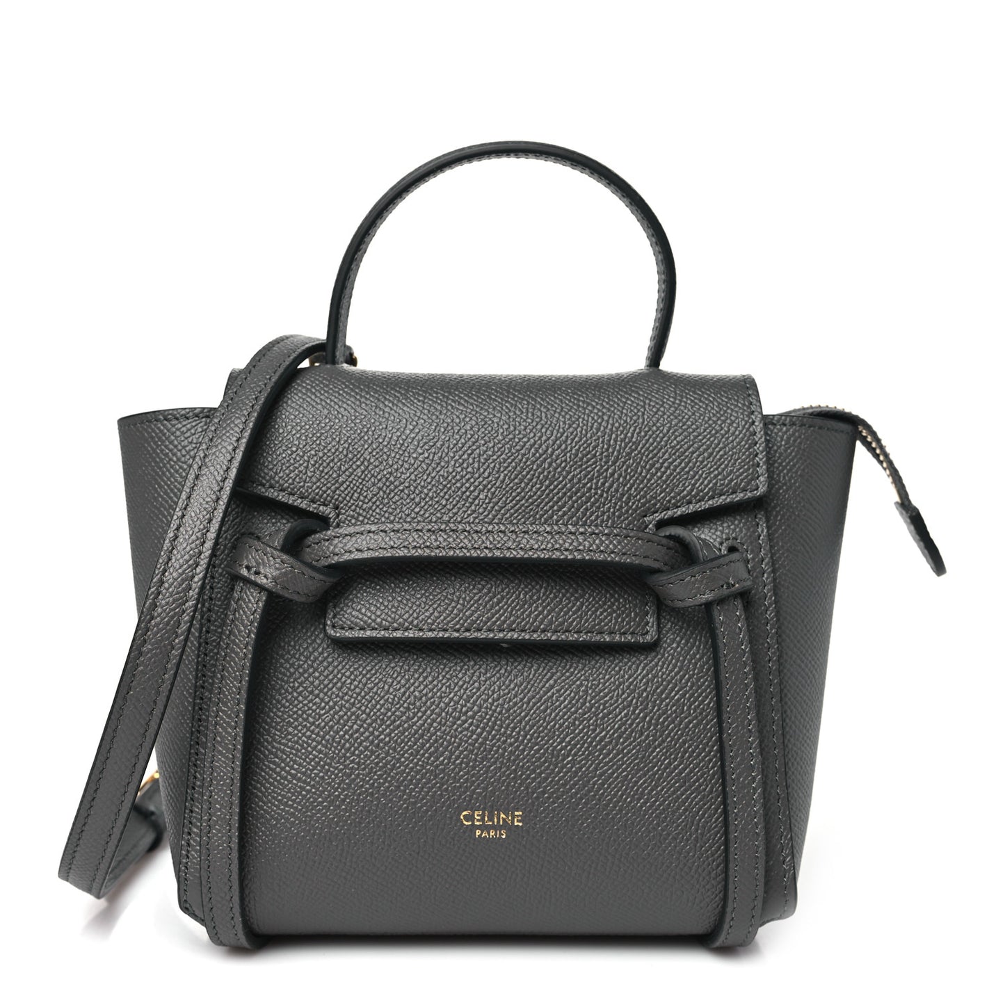 Grained Calfskin Pico Belt Bag Grey