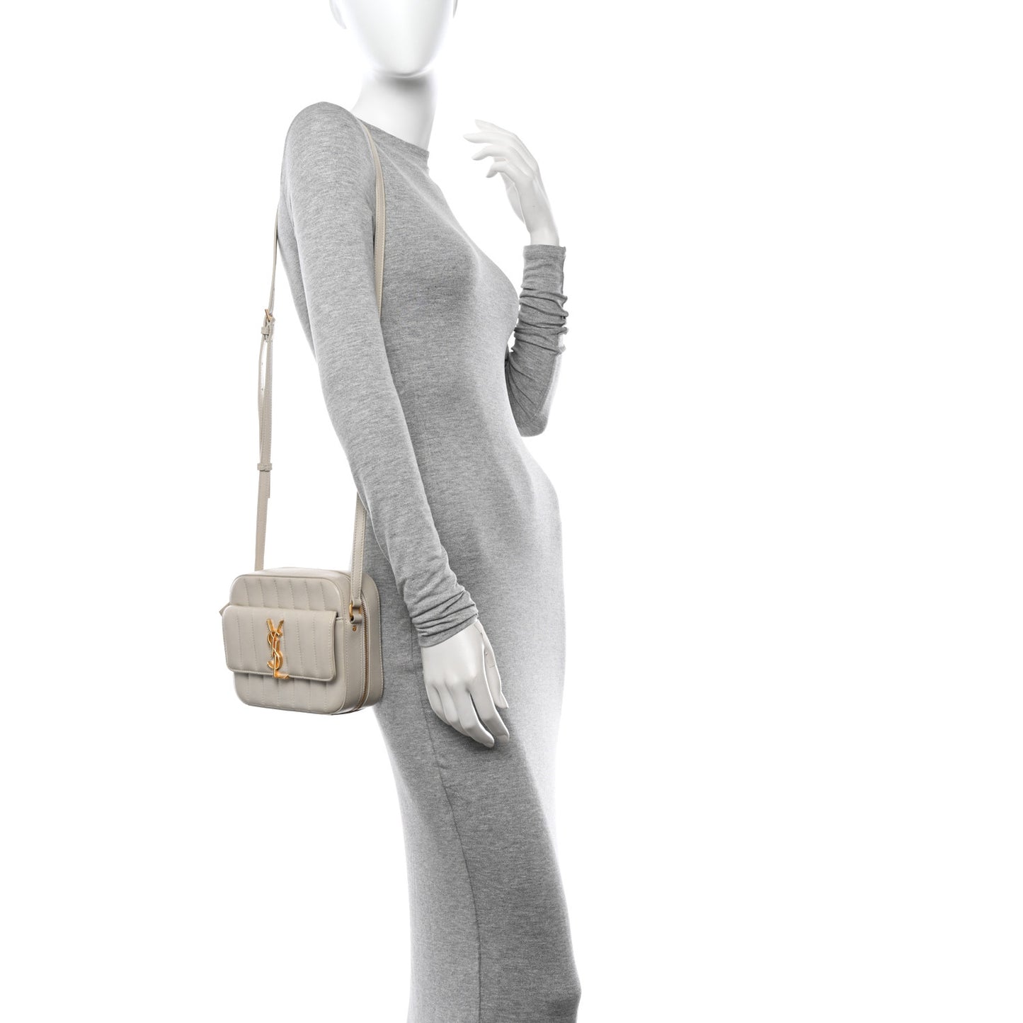 Lambskin Matelasse Monogram Vicky Camera Bag White