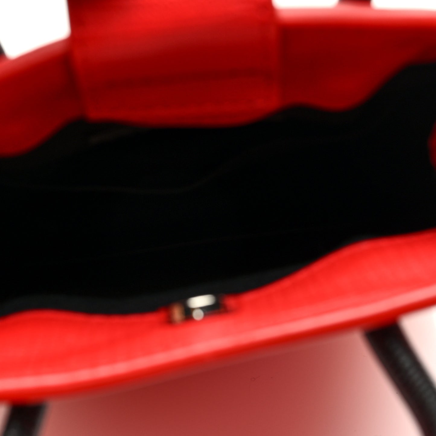 Squared Calfskin Logo Shopping Phone Holder Bag Red