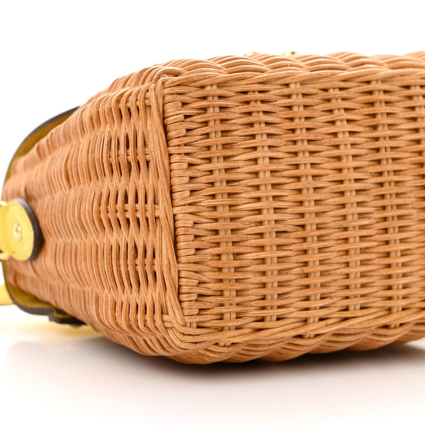 Goatskin Wicker Midollino Bag Yellow
