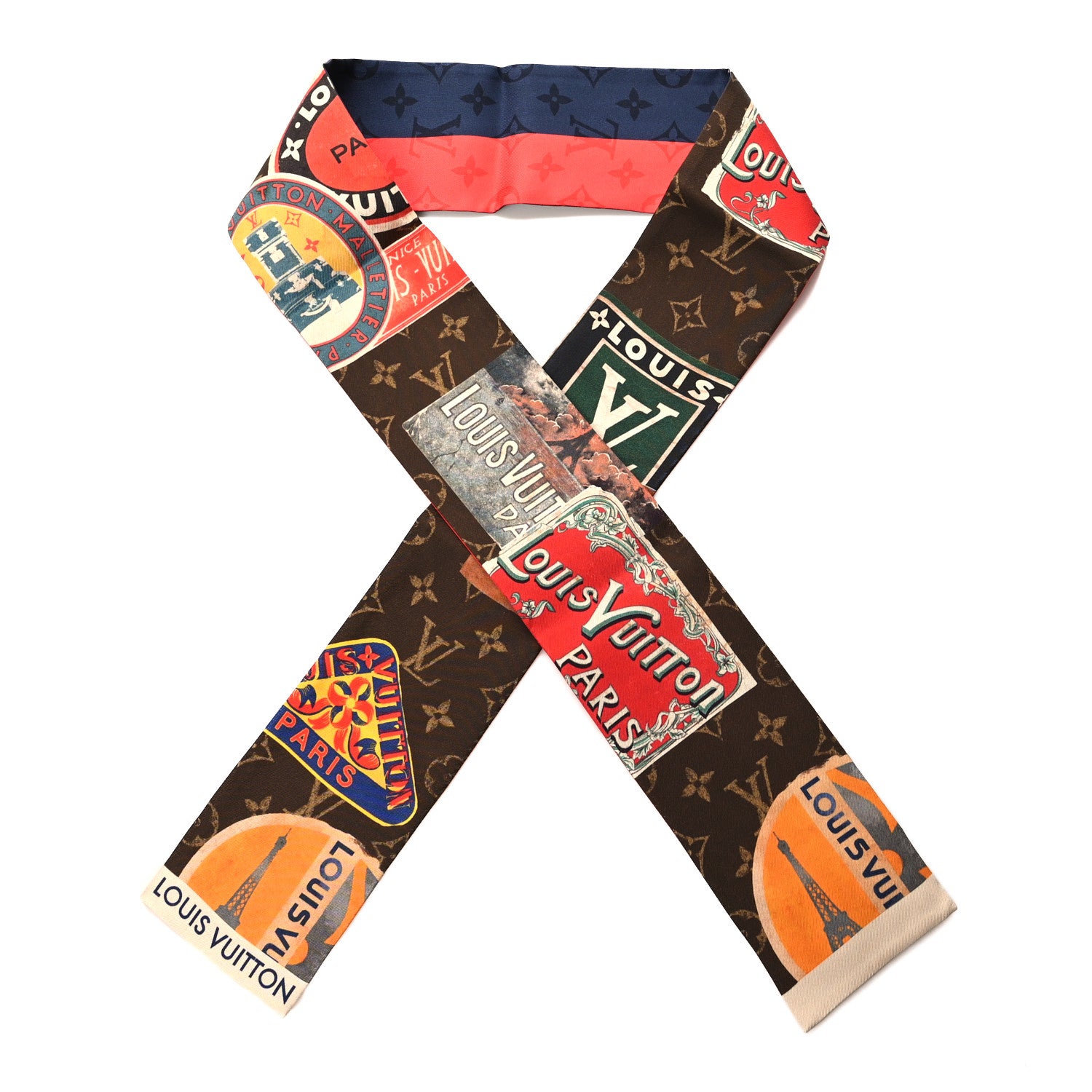 Louis Vuitton Silk Monogram Flight Mode Elysee Palace Hotel Bandeau Brown 1 of 3