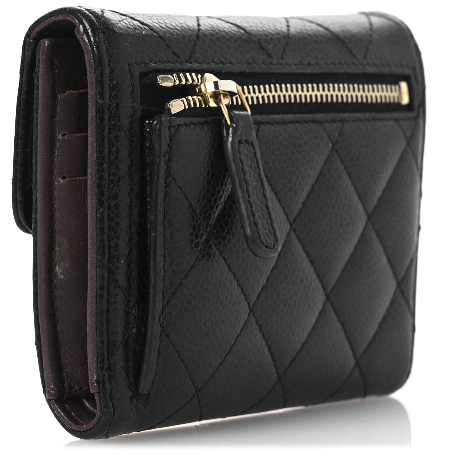 Chanel Caviar Quilted Compact Flap Wallet Black 3 of 13