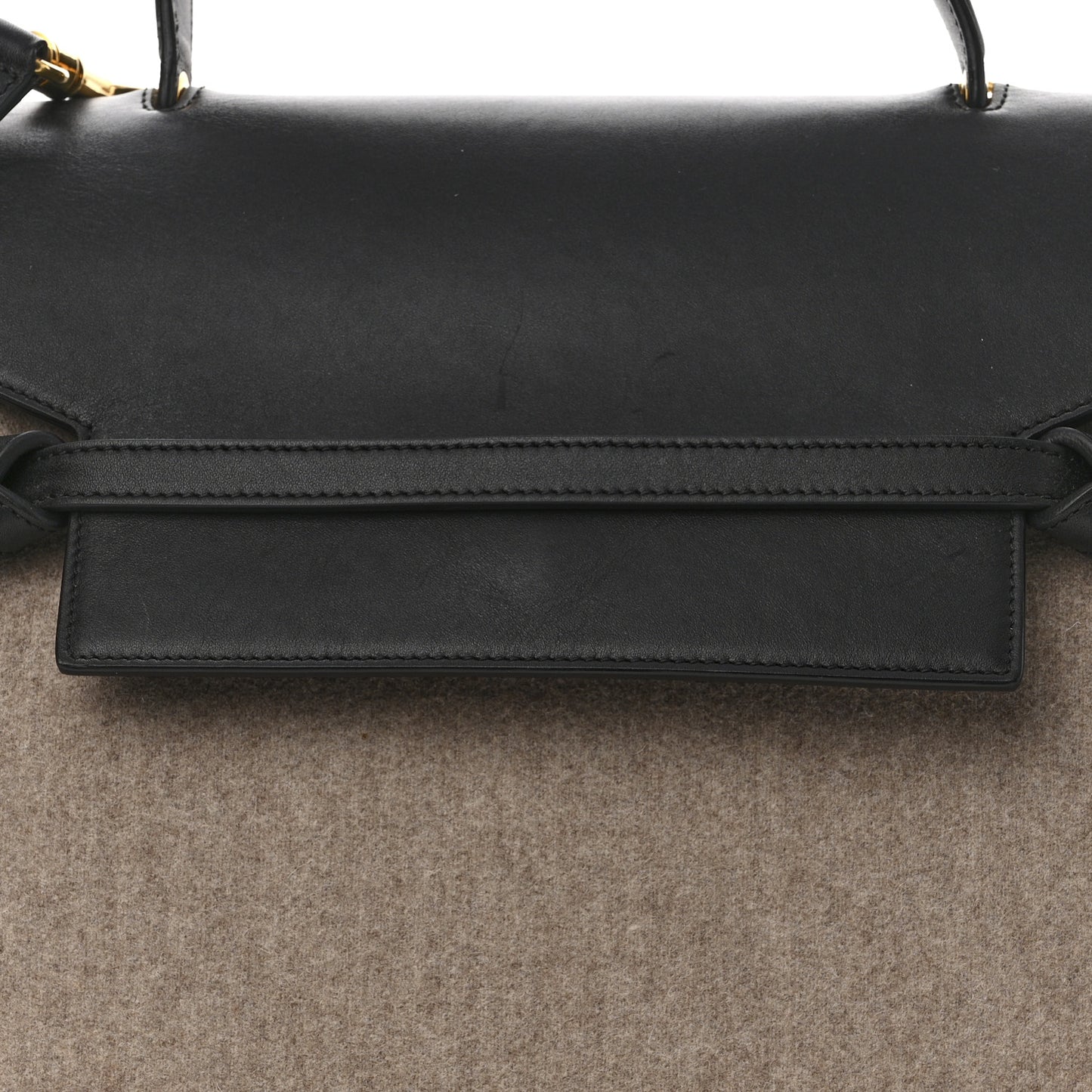 Felt Smooth Calfskin Mini Belt Bag Beige