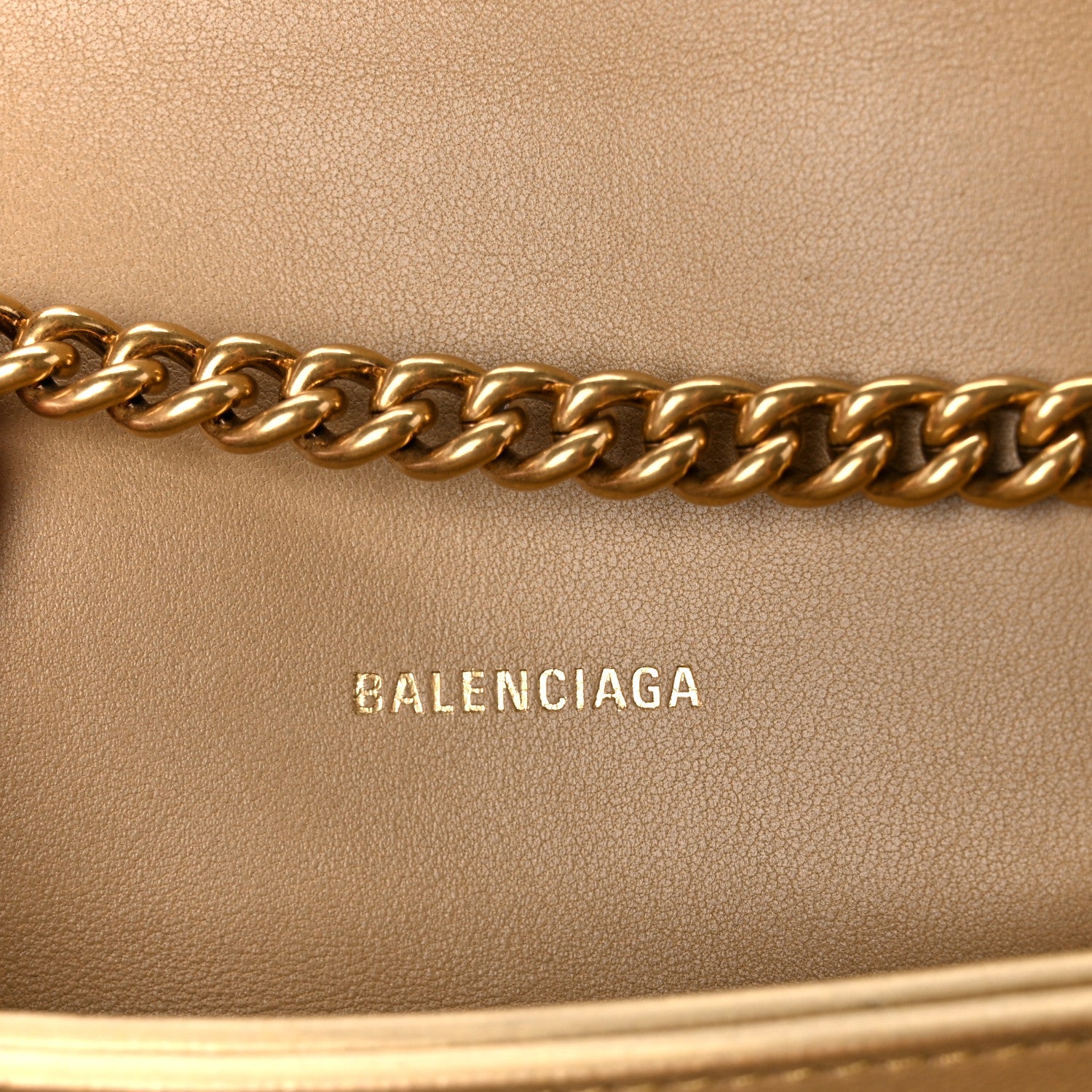 Balenciaga Metallic Supple Calfskin Crocodile XS Crush Chain Bag Gold 6 of 11